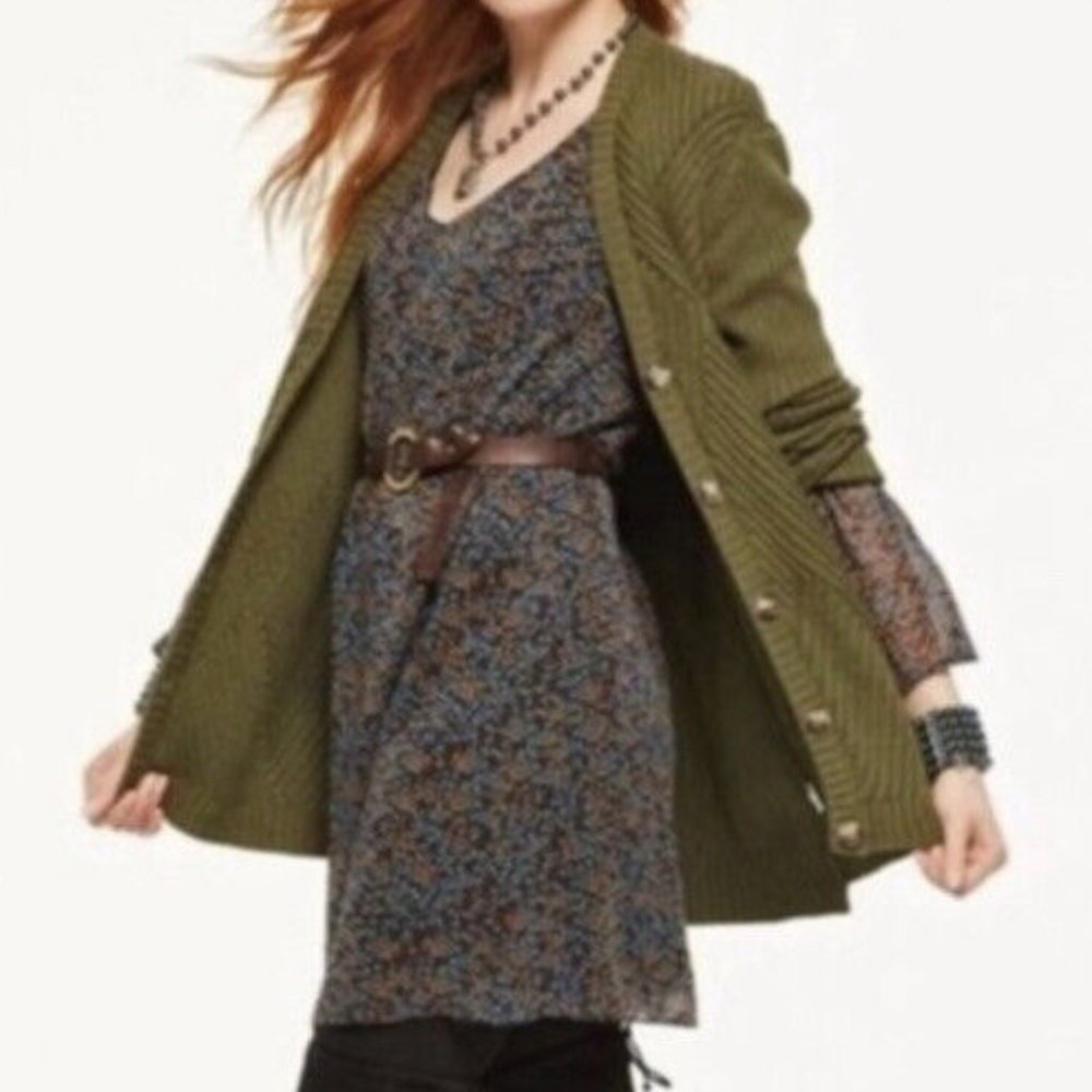 Cabi Womens Style 3648 Poise Bell Sleeve Dress‎ Blue Floral Size M
